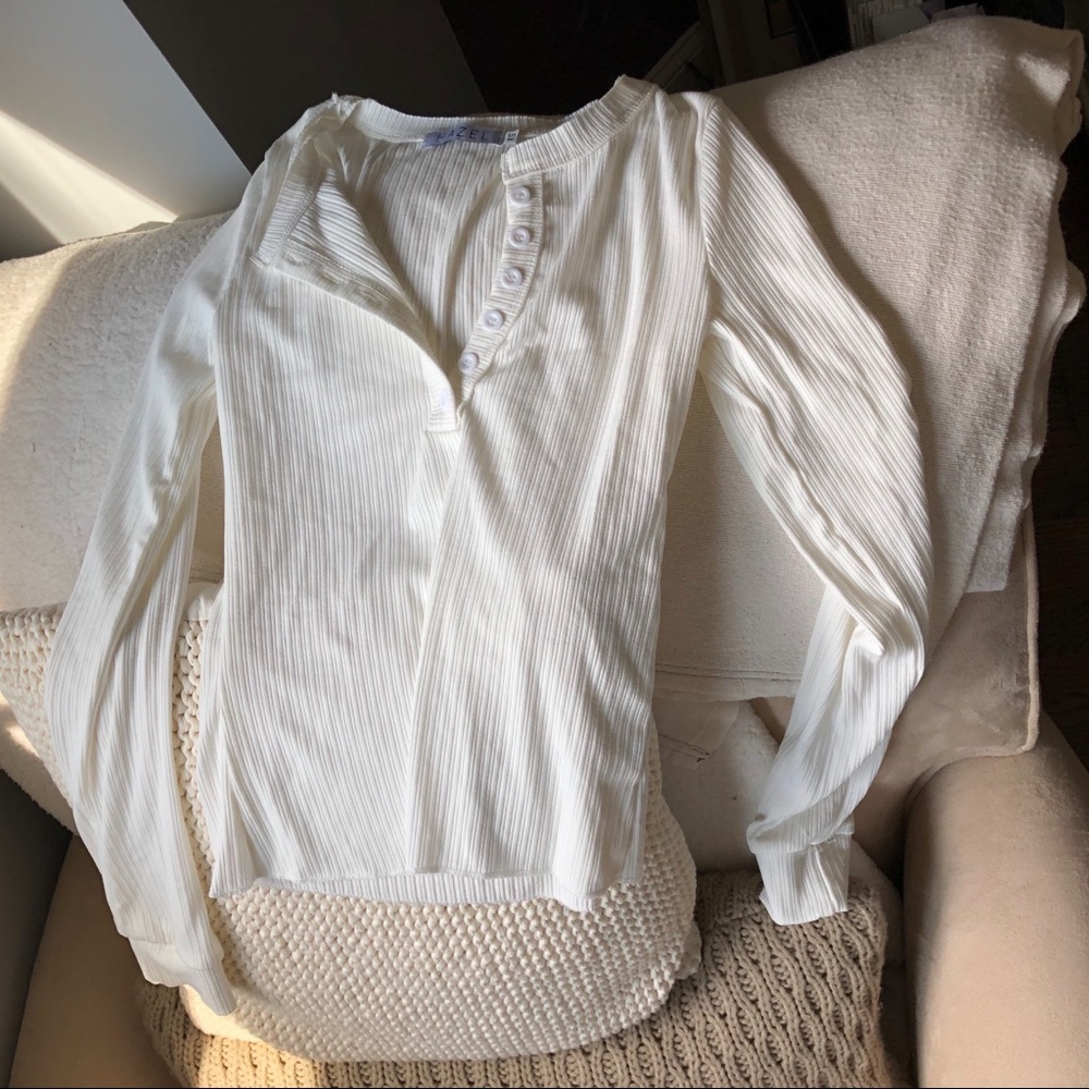 fitted white long sleeve